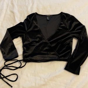 Black wrap shirt. Small